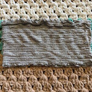 Gray Scrunch Tube Top Cropped Bandau Shirt Womans sz Large